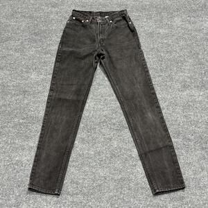 Vintage Jordache Jeans Womens 5/6 Long Black High Rise Tapered Denim Y2K Retro